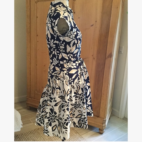 Diane von Furstenberg navy patterned shirtdress - Picture 4 of 8